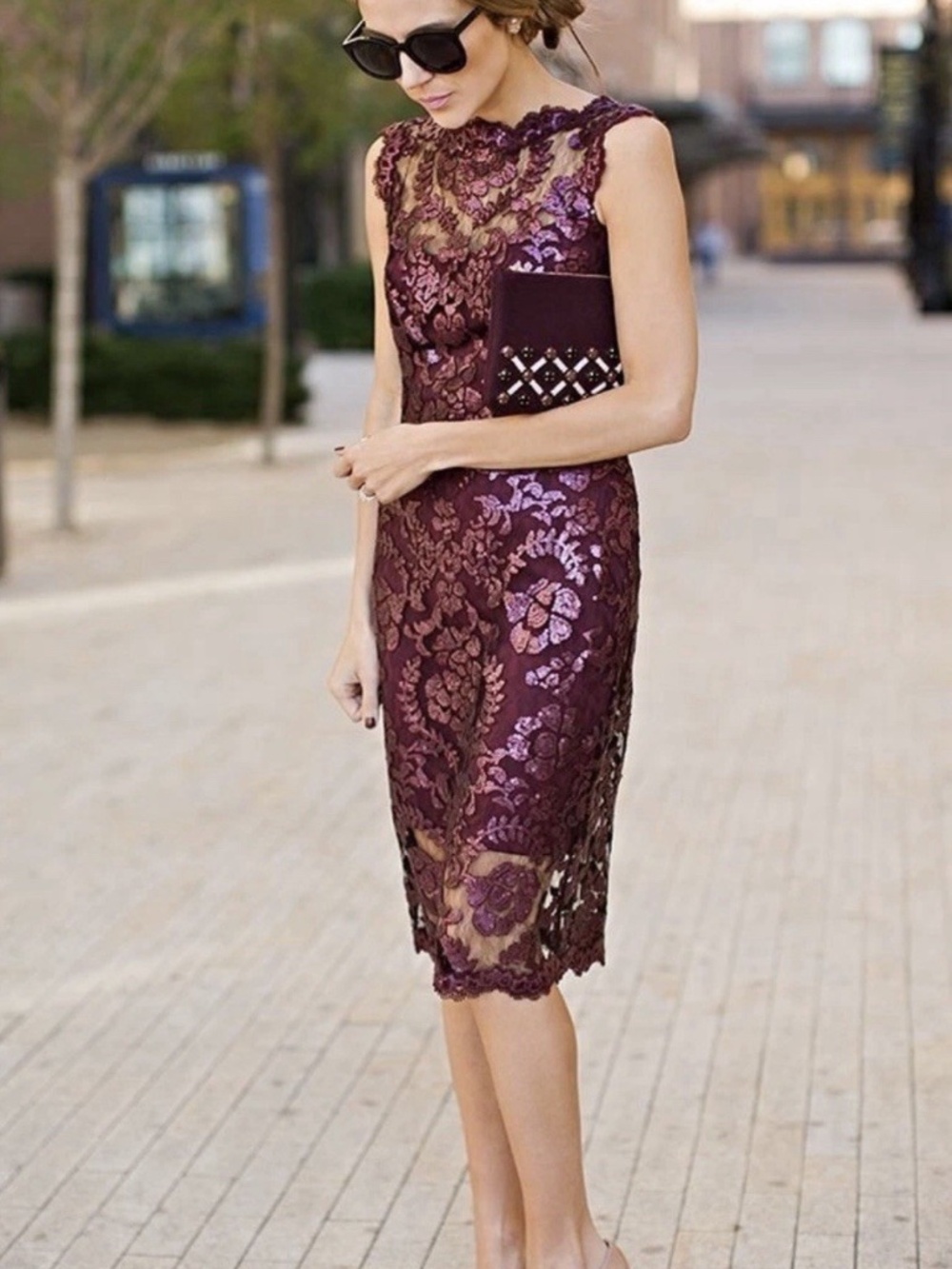 Tadashi Shoji Lace Sequin Sheath Dress